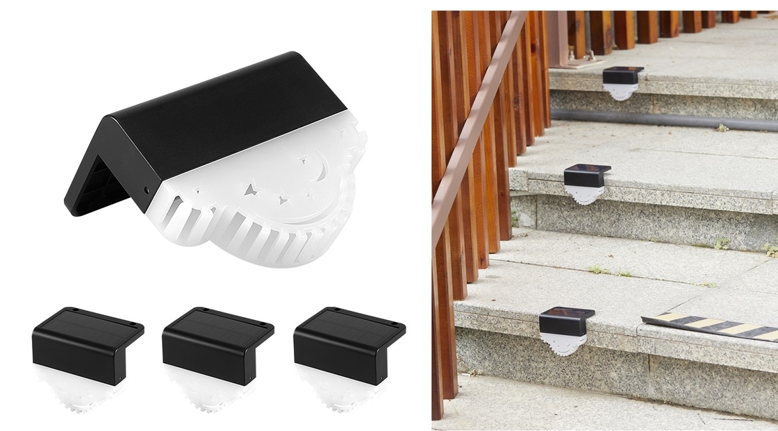 چراغ های باغ خورشیدی دنده ای چراغ حصاری LED چراغ نرده راه پله رنگارنگ RGB