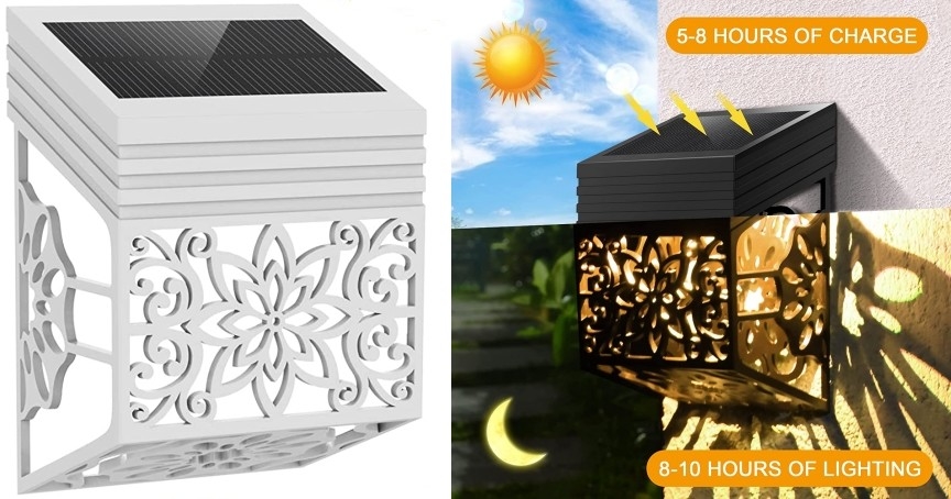 چراغ های باغ خورشیدی ضد آب نورپردازی LED در فضای باز برای دیوار حصار چراغ پاسیو پارک