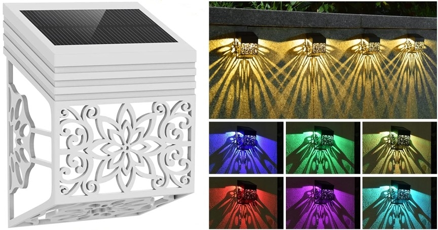 چراغ‌های حصار خورشیدی با طرح الگوی منحصر به فرد نورپردازی LED در فضای باز، ضد آب چراغ باغچه بادوام