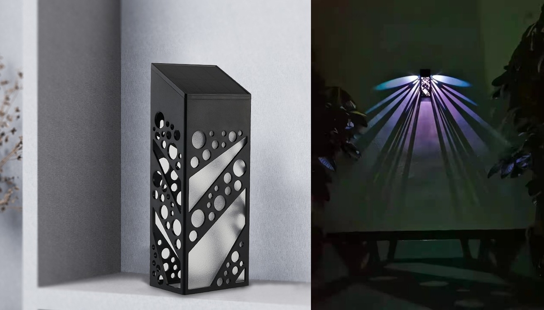 چراغ های دیواری خورشیدی ضد آب IP65 روشنایی LED در فضای باز نور باغچه حصار مقاوم در برابر UV