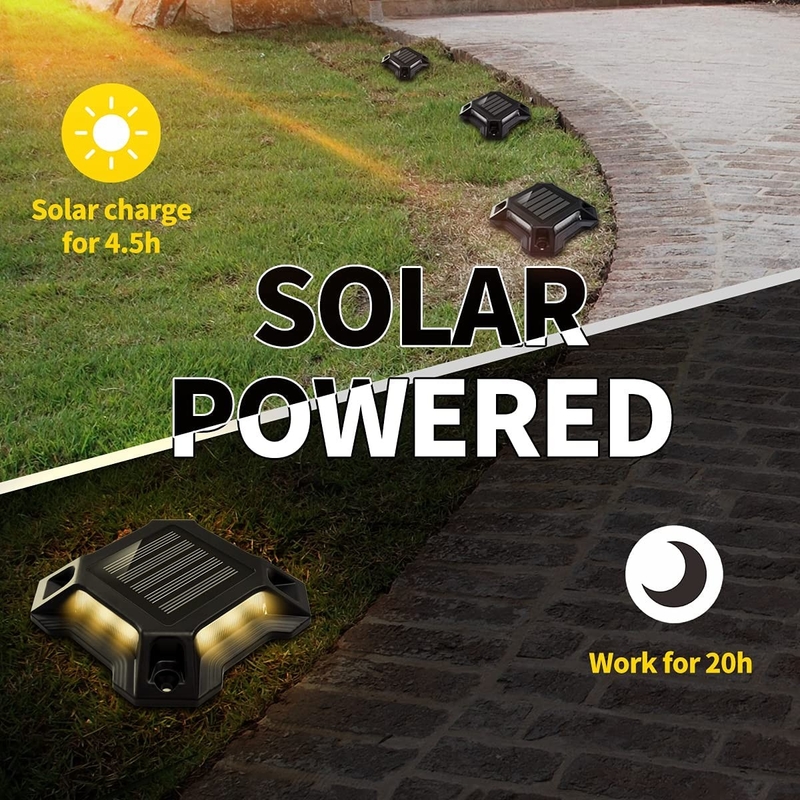 گام هشدار چراغ LED دریایی خورشیدی در فضای باز برای Driveway 123*123*23 میلی متر