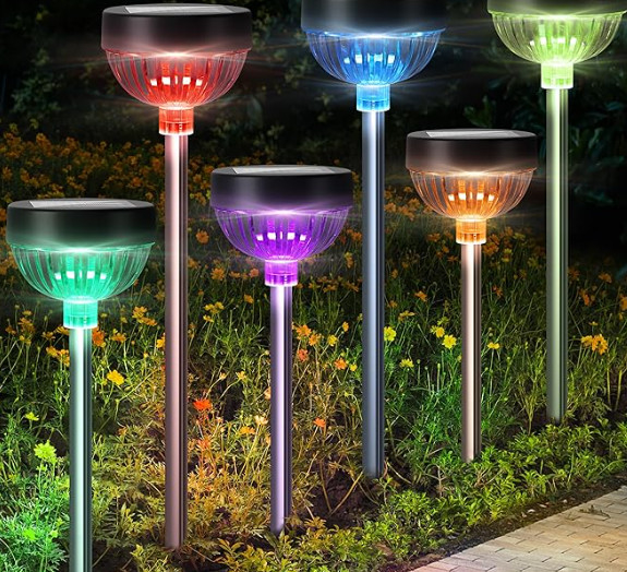 چراغ های باغ LED با انرژی خورشیدی با روش های فلش و محو مداوم پانل سیلیکون تک کریستالی