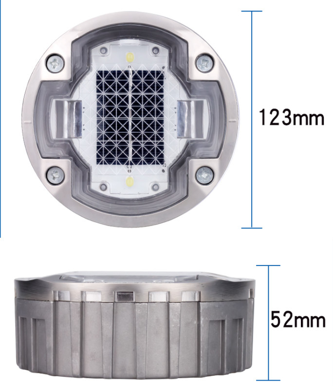 چراغ های جاده ای خورشیدی LED 2V ضد آب IP68 0.825KG نشانگرهای ایمنی مسیر روشن
