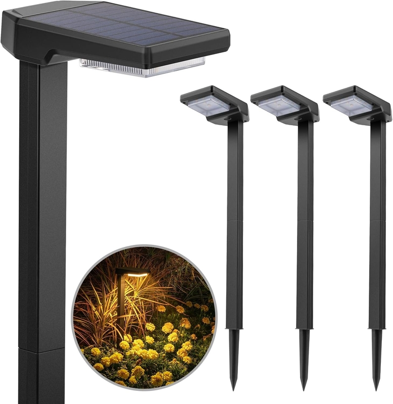 100LM چراغ های بیرونی باغ خورشیدی با پانل خورشیدی سیلیکون تک کریستال و ظرفیت باتری 1200mA