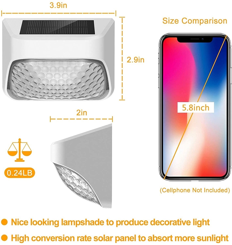 100g شمسی حصار نور سیاه ABS PMMA گرم سفید RGB 20Lumens ضد آب IP65 4.5 ساعت شارژ