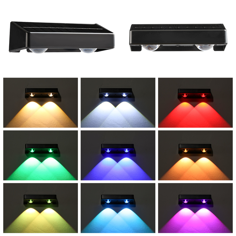 بدن ABS چهار طرف روشن شمسی دیوار نور ABA پی سی پوسته با روشنایی LED RGB سفید گرم