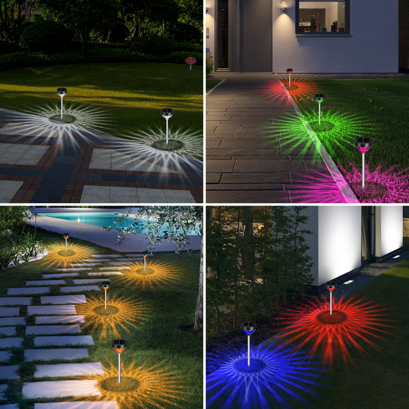 چراغ شمسی IP65 در فضای باز ضد آب 8-10 ساعت زمان کار با 2 LED ویژگی خودکار روشن / خاموش