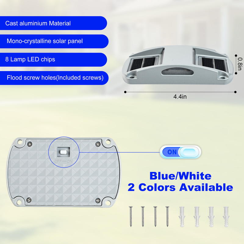 آلومینیوم شمسی قطب نور مجموعه از 4 20 لومن سرد سفید LED Pathway Kit