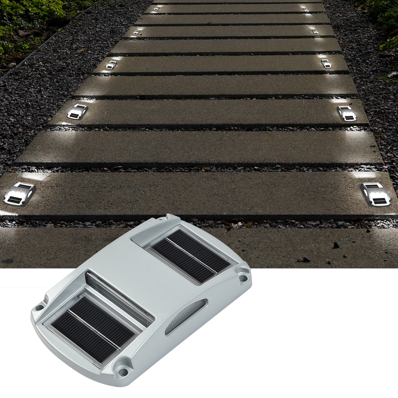 IP68 ضد آب آبی/سرد سفید LED چراغ خورشیدی سقف - 4 بسته 130*80*22MM