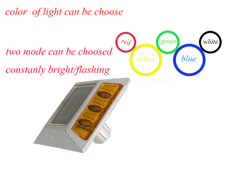 چراغ های جاده ای خورشیدی 2V LED IP68 ضد آب آلومینیوم آلیاژ PC بازتاب زرد قرمز سفید آبی سبز