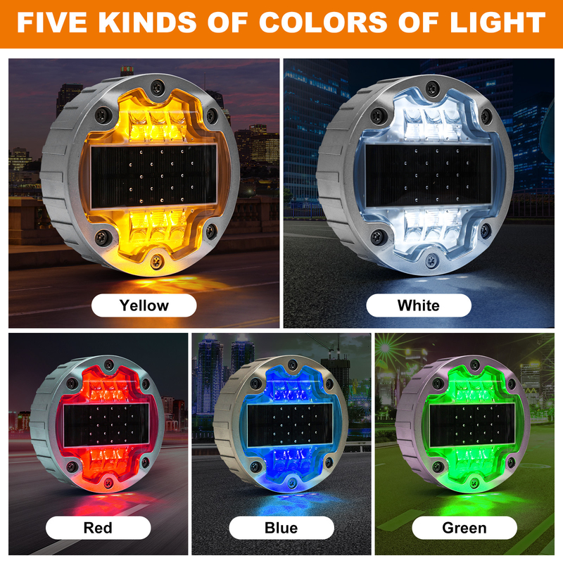 6 LED Beads نشانگرهای جاده ای خورشیدی طول عمر ≥50000h 143 * 53mm برای سرمایه گذاری بلند مدت
