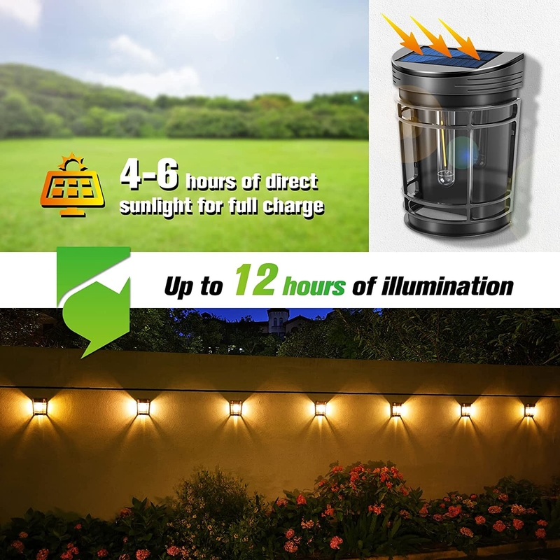 روشنایی دیواری خورشیدی سفید گرم تا RGB باتری لیتیوم ترنری با پوسته ضد آب IP65 PC