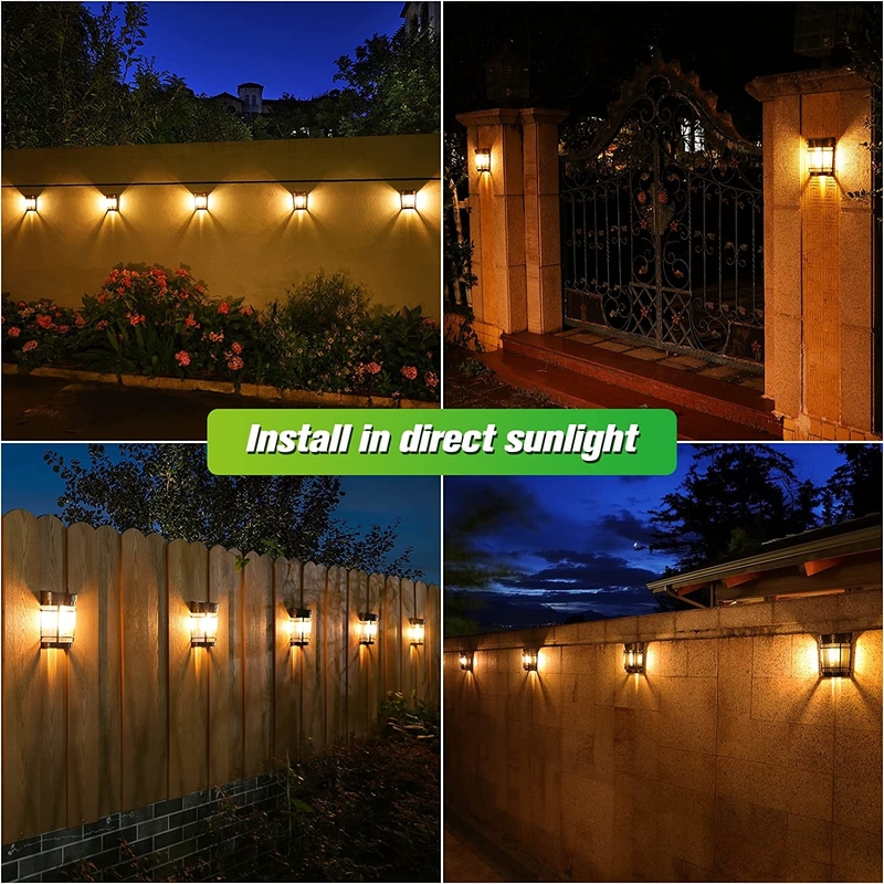 روشنایی دیواری خورشیدی سفید گرم تا RGB باتری لیتیوم ترنری با پوسته ضد آب IP65 PC