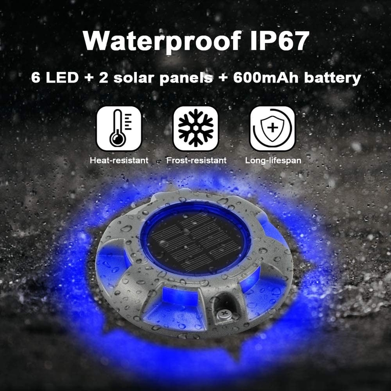 IP68 ضد آب آلومینیوم خورشیدی نور کف قفسه برای راه باغ 114 * 22MM