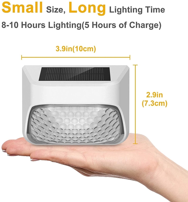 15 ساعت زمان کار چراغ های حصار خورشیدی برای پله های حصار رال میز و پله های گرم سفید RGB رنگ روشن