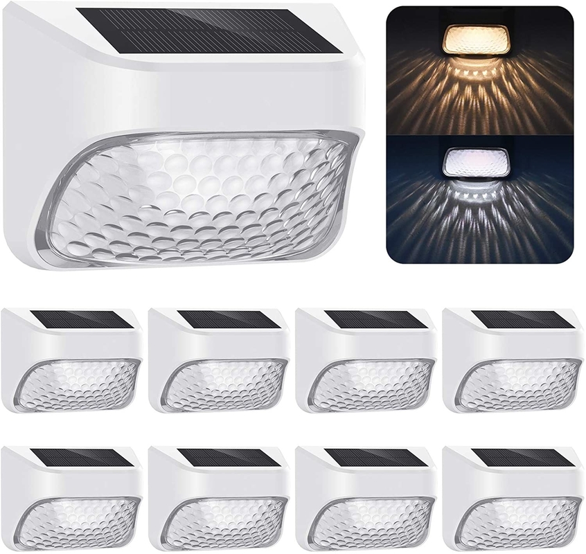 15 ساعت زمان کار چراغ های حصار خورشیدی برای پله های حصار رال میز و پله های گرم سفید RGB رنگ روشن