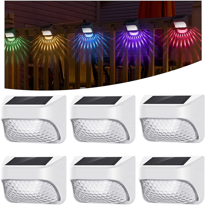 15 ساعت زمان کار چراغ های حصار خورشیدی برای پله های حصار رال میز و پله های گرم سفید RGB رنگ روشن