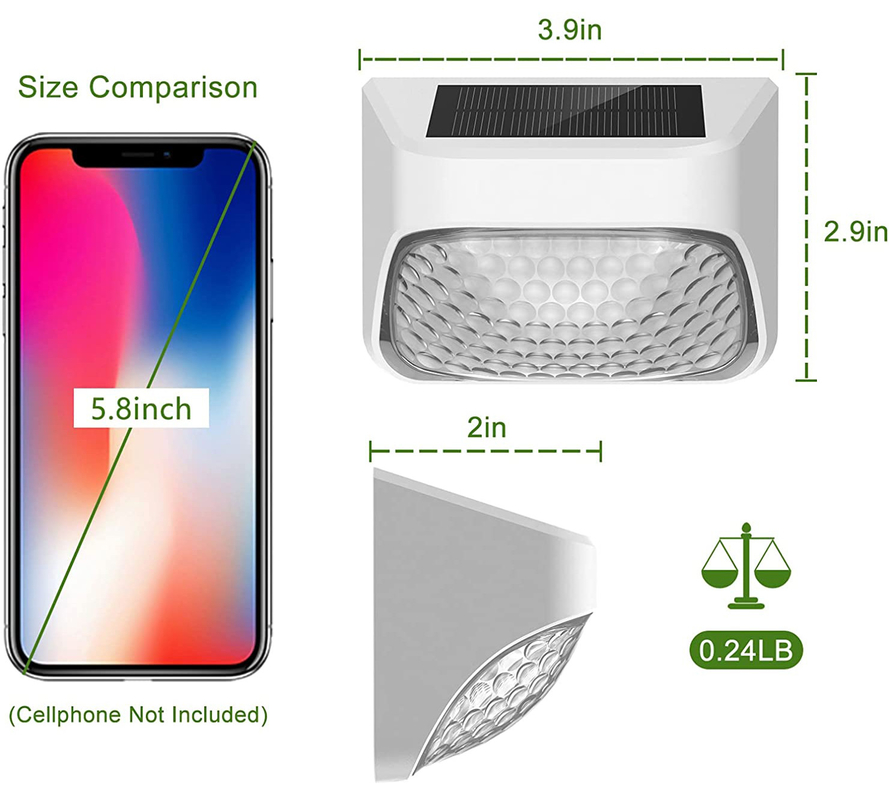 15 ساعت زمان کار چراغ های حصار خورشیدی برای پله های حصار رال میز و پله های گرم سفید RGB رنگ روشن