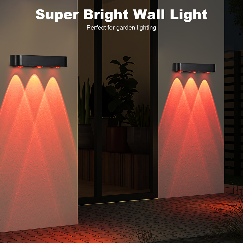 دکوراسیون IP65 نور دیواری شوینده خورشیدی RGB تغییر نور باغ نور ضد آب حصار نور دکوراسیون حیاط پشت خانه