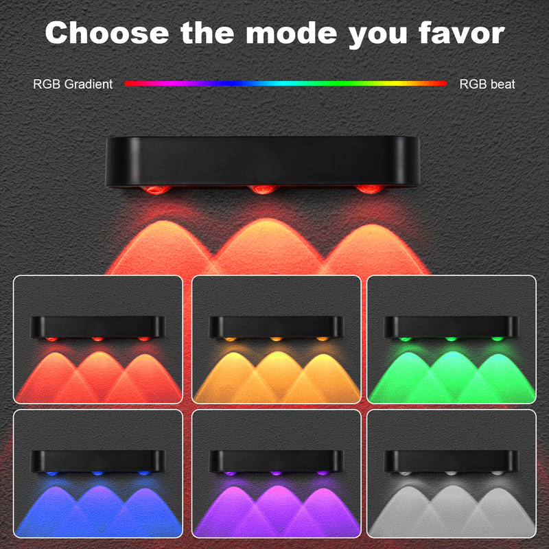 دکوراسیون IP65 نور دیواری شوینده خورشیدی RGB تغییر نور باغ نور ضد آب حصار نور دکوراسیون حیاط پشت خانه