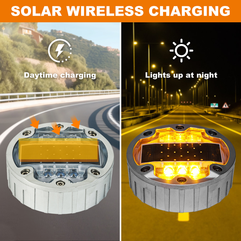 نور بازتاب دهنده زمین خورشیدی IP68 چراغ های LED سبز آلومینیومی خورشیدی برای جاده ها