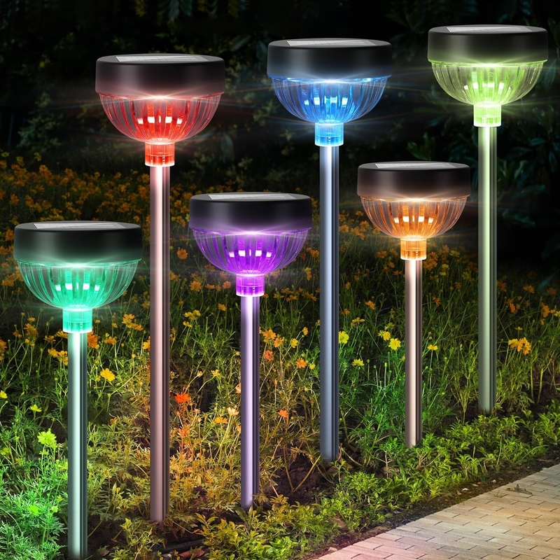چراغ LED RGB IP65 در فضای باز ضد آب چراغ شمسی با روشن شدن / خاموش شدن خودکار و زمان کار 15 ساعت