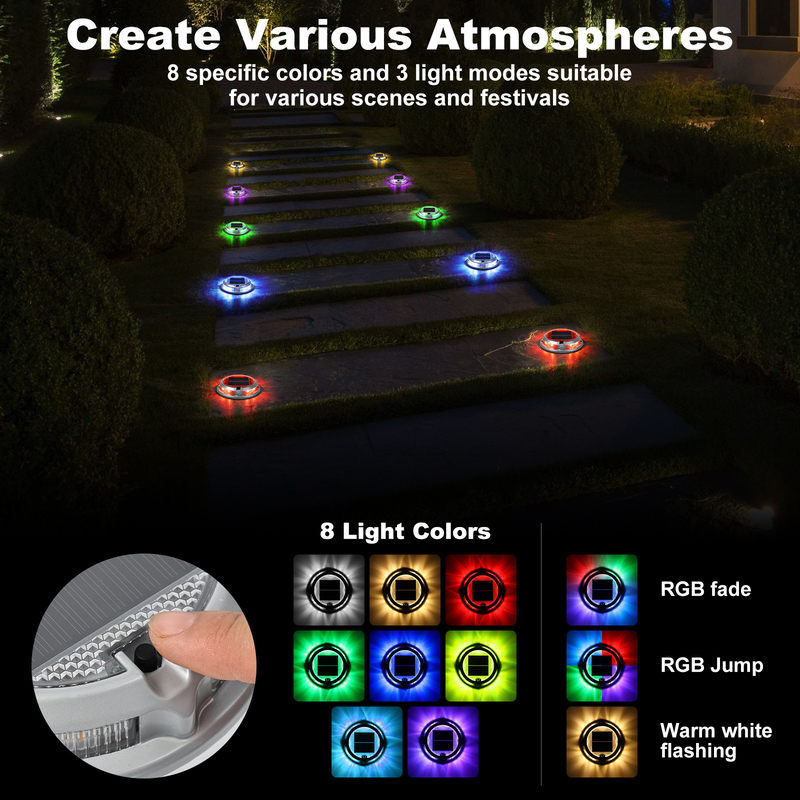 1200mAh باتری RGB نور خورشیدی برای روشنایی بیرونی طولانی مدت 110 * 22MM