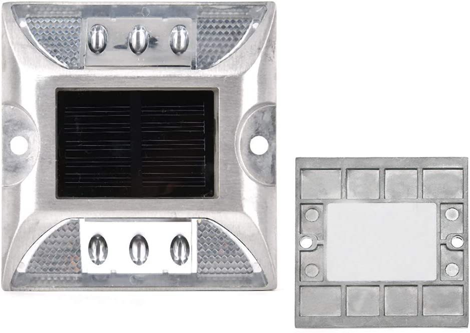 گل میخ جاده ای خورشیدی ضد آب IP67 با ولتاژ ورودی DC 6V و شار نوری 80 lm برای ایمنی ترافیک