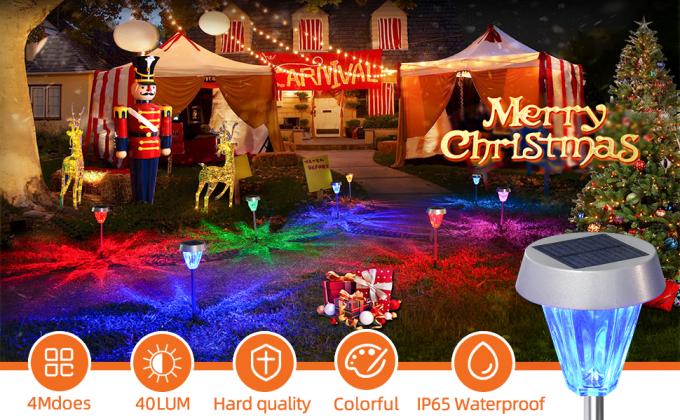 چراغ های منظره با انرژی خورشیدی IP65 ضد آب برای مسیر باغ در فضای باز 0