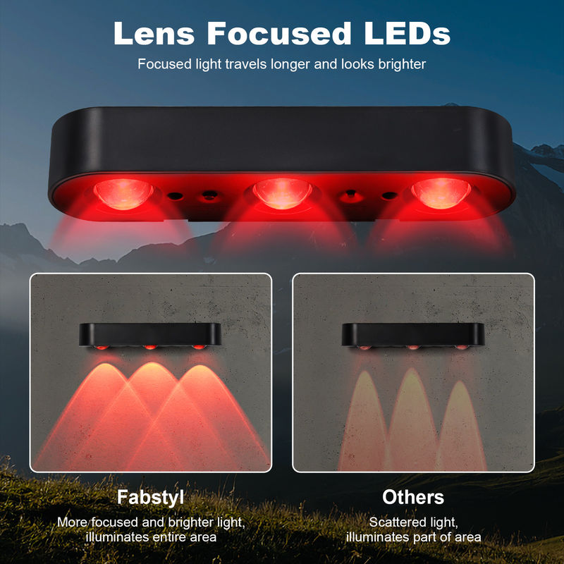 چراغ دیواری خورشیدی بیرونی با باتری لیتیوم 3Pcs LED RGB نفس IP65 ABA PC Shell