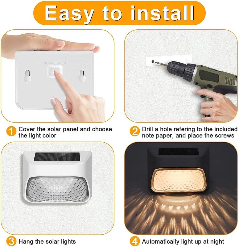 چراغ های باغ 7 رنگی با انرژی خورشیدی 4-6 ساعت زمان شارژ با سیلیکون تک کریستال