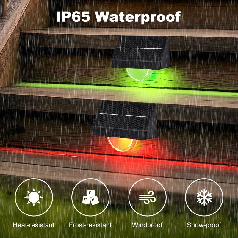 چراغ های درخشان خورشیدی LED IP65 ضد آب 7 رنگ RGB