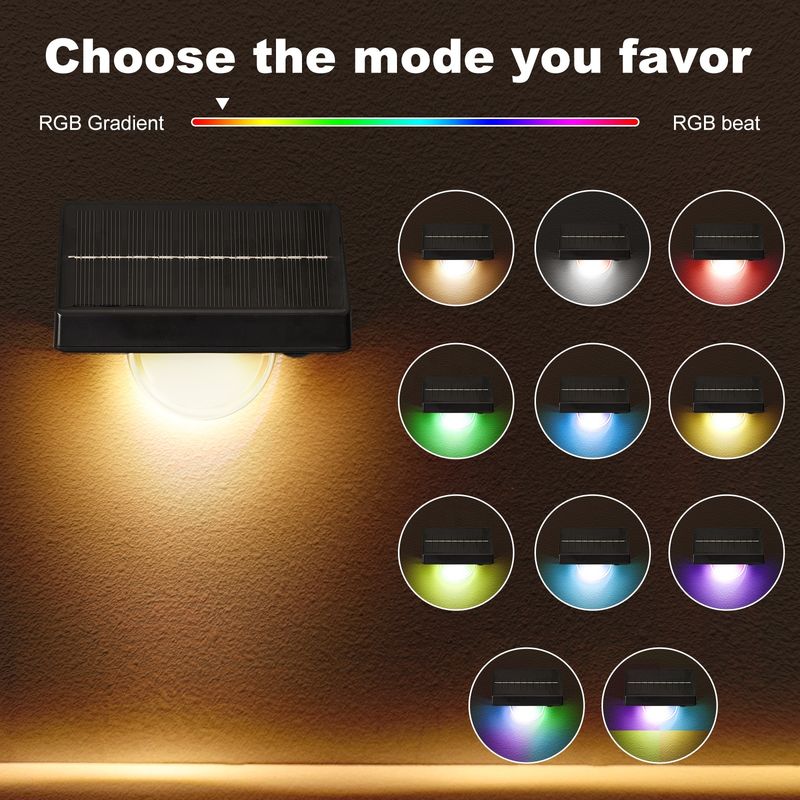 چراغ های درخشان خورشیدی LED IP65 ضد آب 7 رنگ RGB