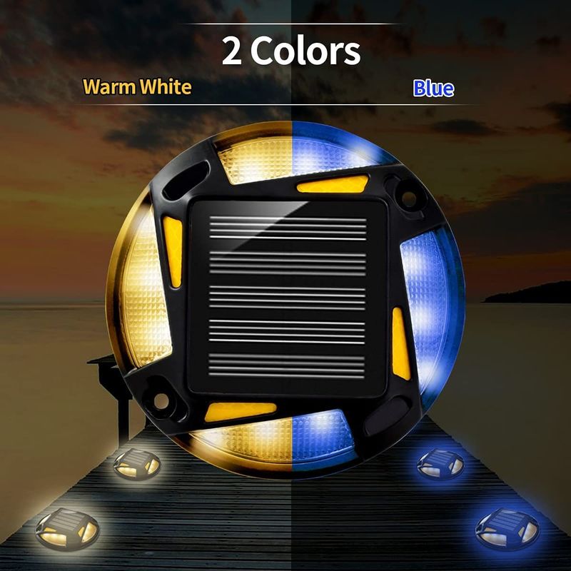 گل میخ جاده ای خورشیدی با 12 عدد LED مقاوم در برابر پیری برای ایمنی جاده ها