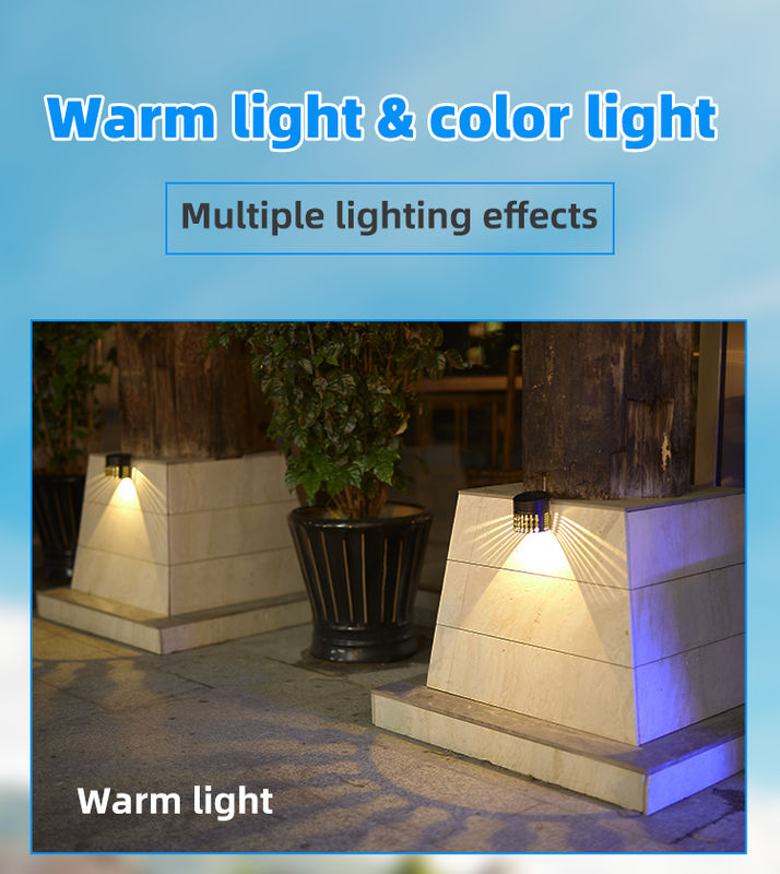 چراغ حصار خورشیدی با طول عمر 50000 ساعت، زاویه پرتو 120 درجه و 2 سال گارانتی برای تزئینات باغ در فضای باز